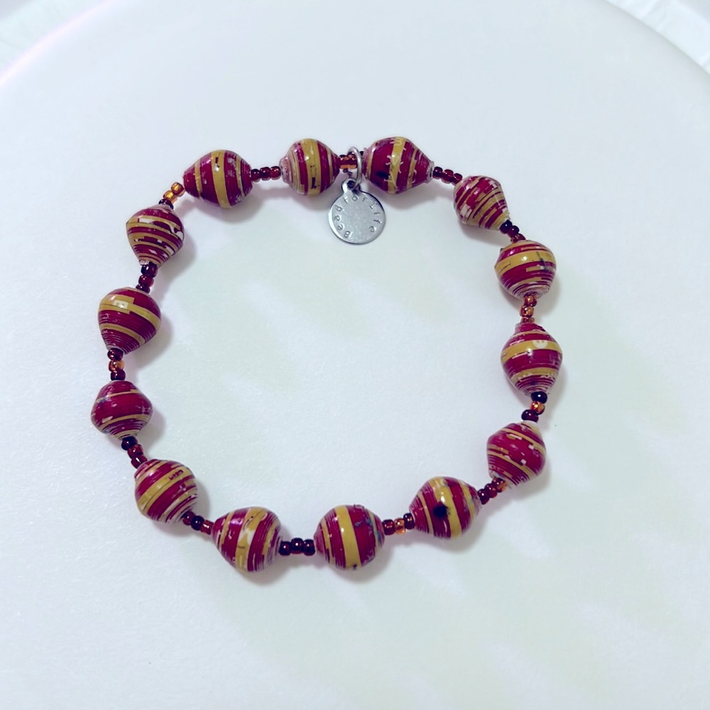 Bead For Life rolled paper stretch bracelet